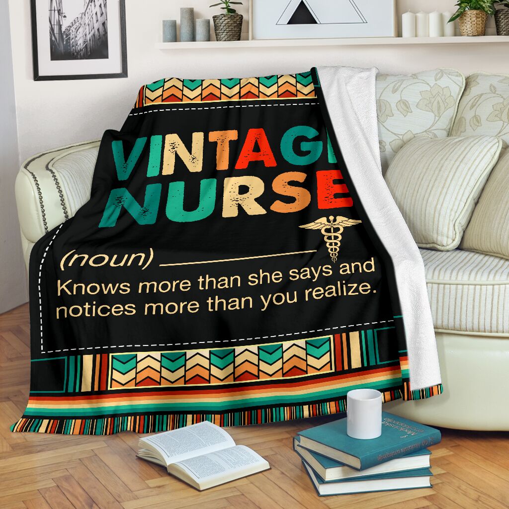 Vintage Nurse Fleece Throw Blanket – Sherpa Throw Blanket – Soft And Cozy Blanket