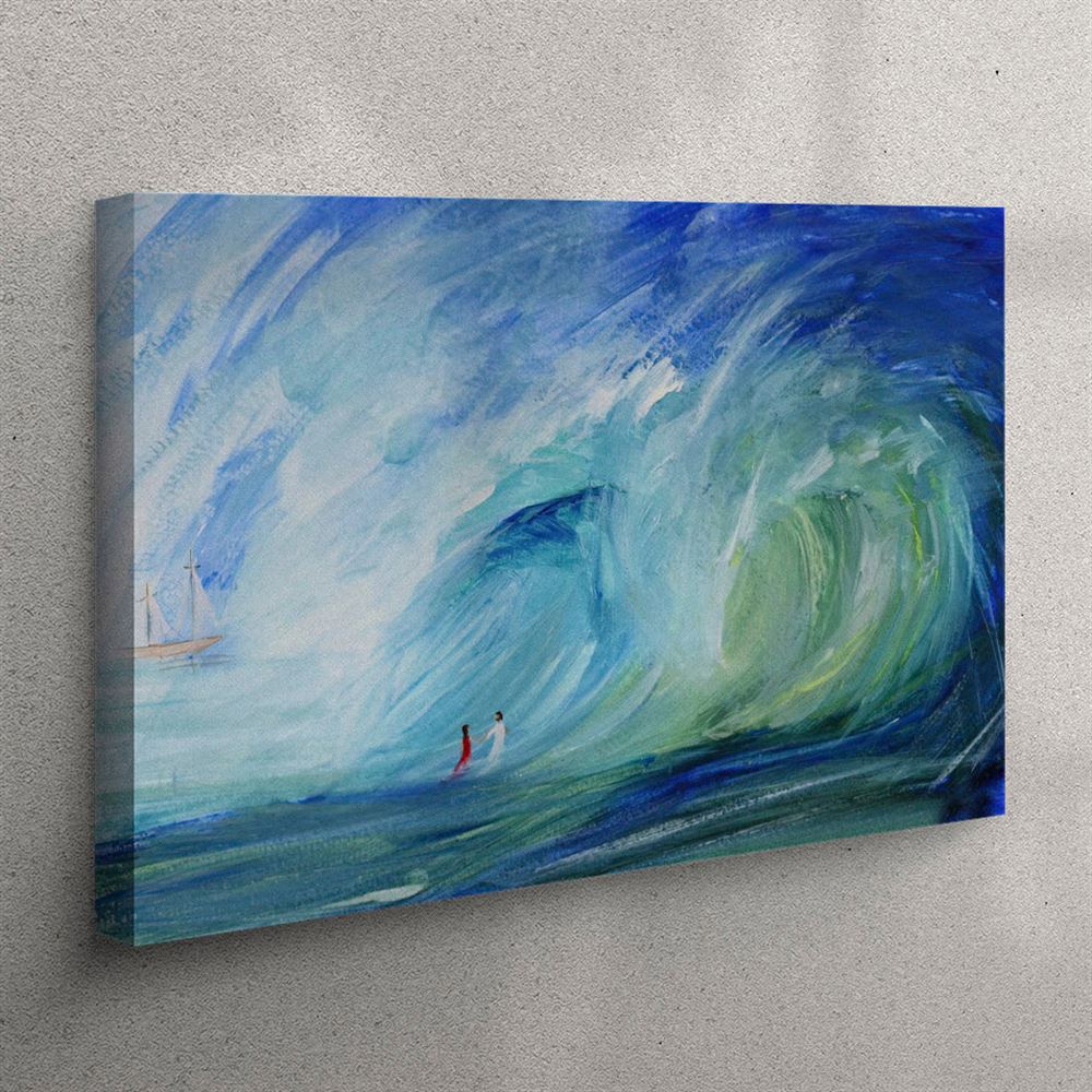 Walking On Water Canvas Prints – Christian Wall Art – Christian Home Decor