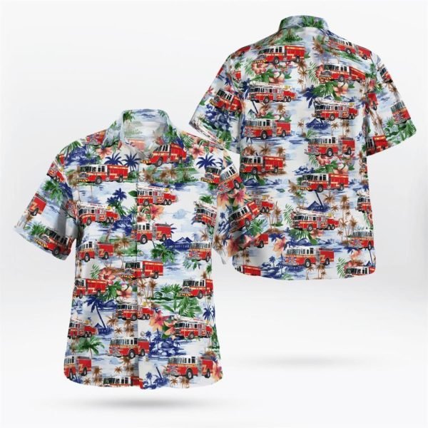 Warren County, New York, Queensbury Central Volunteer Fire Company Hawaiian Shirt – Gifts For Firefighters In Warren County, NY