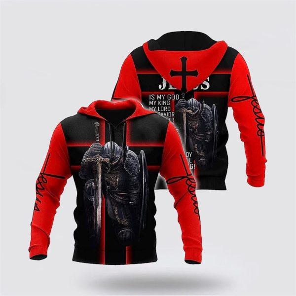 Warrior Jesus My God My King My Lord All Over Print 3D Hoodie – Gifts For Christians