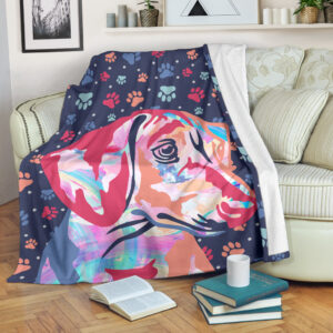Watercolor Dachshund  Fleece Throw Blanket - Pendleton Sherpa Fleece Blanket - Gifts For Dog Lover