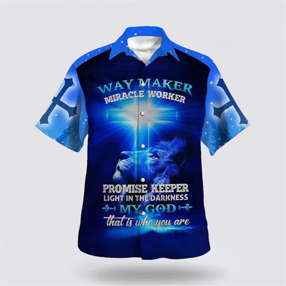 Way Maker Miracle Worked Promise Keeper Hawaiian Shirt – Gifts For Christian Families