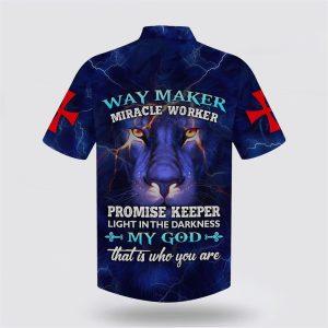 Way Maker Miracle Worker Promise Keeper Light In The Darkness My God That Is Who You Are Lion Hawaiian Shirt Gifts For Christian Families 2 xevodh.jpg