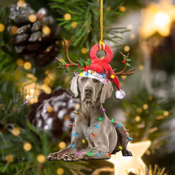 Weimaraner Christmas Shape Christmas Plastic Hanging Ornament – Holiday Ornaments