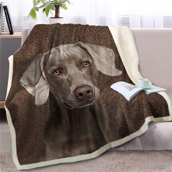 Weimaraner Face  Fleece Throw Blanket – Pendleton Sherpa Fleece Blanket – Gifts For Dog Lover