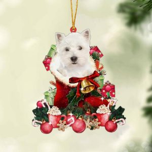 West Highland White Terrier-Red Boot Hanging Christmas…