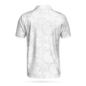White And Golden Bowling Ball Pattern Polo Shirt - Bowling Men Polo Shirt - Gifts To Get For Your Dad - Father's Day Shirt