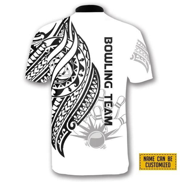 White Tribal Bowling Personalized Names And Team Jersey Shirt – Gift For Bowling Enthusiasts