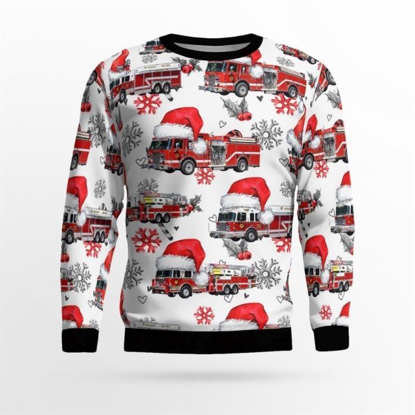 Wyckoff Fire Department, Wyckoff , NJ Christmas AOP Ugly Sweater – Gifts For Firefighters In Wyckoff, NJ