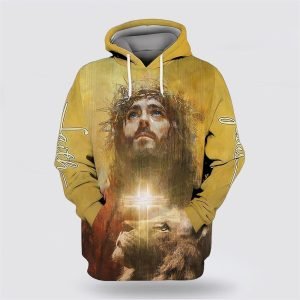Yellow Jesus Lion Face All Over Print…
