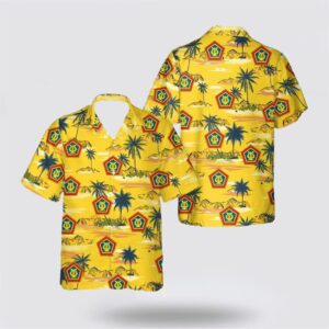 Yellow US Army Field Band Hawaiian Shirt…