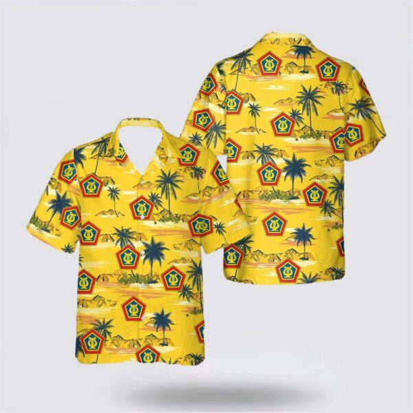 Yellow US Army Field Band Hawaiian Shirt – Gift For Military Personnel
