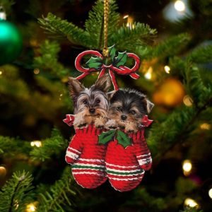 Yorkshire Terrier Inside Your Gloves Christmas Holiday-Two…