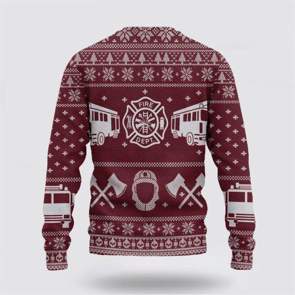 3D Fire Dept Firefighter Ugly Sweater – Christmas Gifts For Firefighters