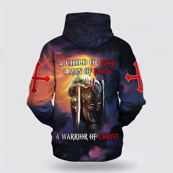 A Child Of God A Man Of Faith  All Over Print Hoodie Shirt – Gifts For Jesus Lovers