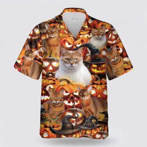 Abyssinian Cat Halloween Pattern Hawaiian Shirt –…