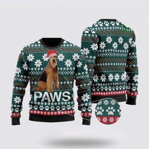 Airedale Terrier Santa Printed Christmas Ugly Sweater…