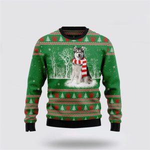 Alaskan Malamute Winter Tree Ugly Christmas Sweater…