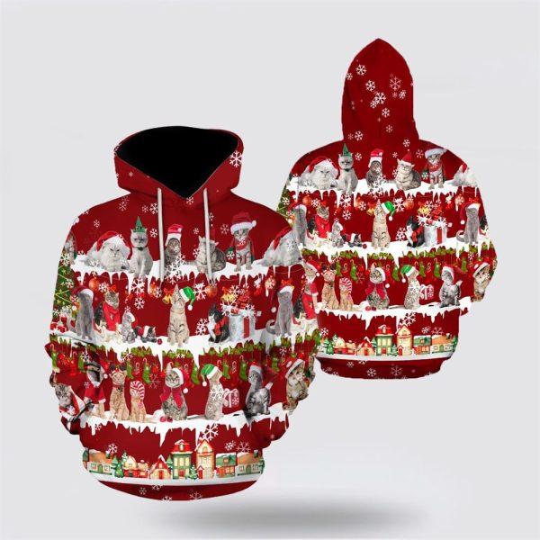 All Cat Breeds Christmas 3D All Over Print Hoodie – Cat Lover Christmas Hoodie