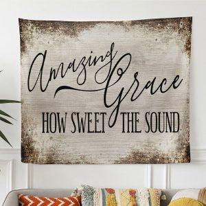 Amazing Grace Wall Art Christian Tapestry Wall Art – Tapestries Gift For Christian