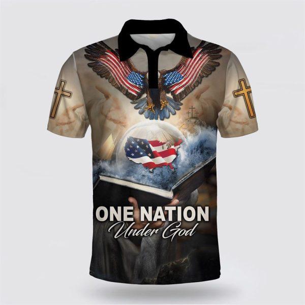 American One Nation Under God Polo Shirt – Gifts For Christians