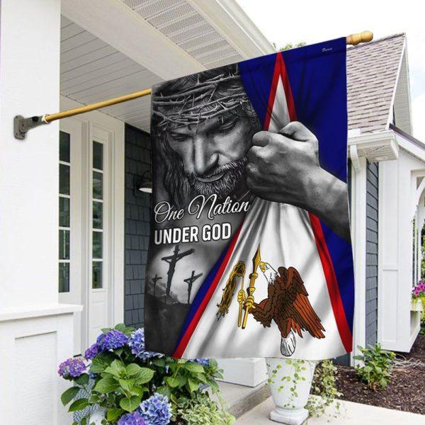 American Samoa Flag Jesus One Nation Under God American Samoa Flag – Christian Flag Outdoor Decoration