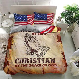 American by Birth Christian by the Grace of God Christian Quilt Bedding Set Christian Gift For Believers 2 viqo5f.jpg