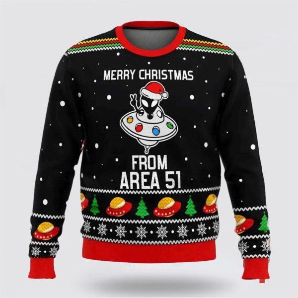 Area Aliens Ugly Sweater Merry Xmas Festive Design – Christmas Gifts For Frends