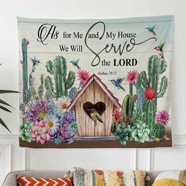 As For Me And My House Tapestry Wall Art – Hummingbird – Tapestries Gift For Christian
