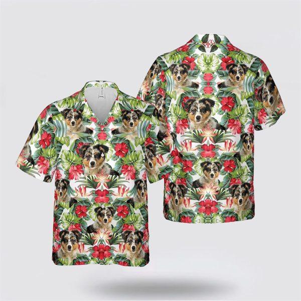 Australian Shepherd Flower And Leaves Tropic Hawaiin Shirt – Gift For Dog Lover