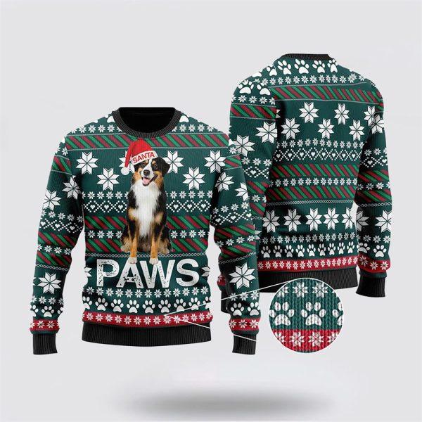 Australian Shepherd Santa Printed Christmas Ugly Sweater – Pet Lover Christmas Sweater