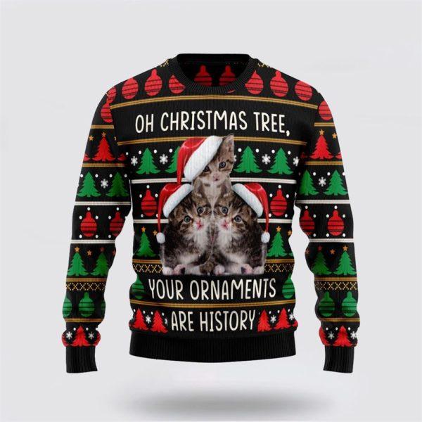 Awesome Cat Funny Family Ugly Christmas Sweater – Cat Lover Christmas Sweater