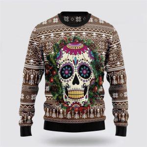 Awesome Sugar Skull Ugly Christmas Sweater –…