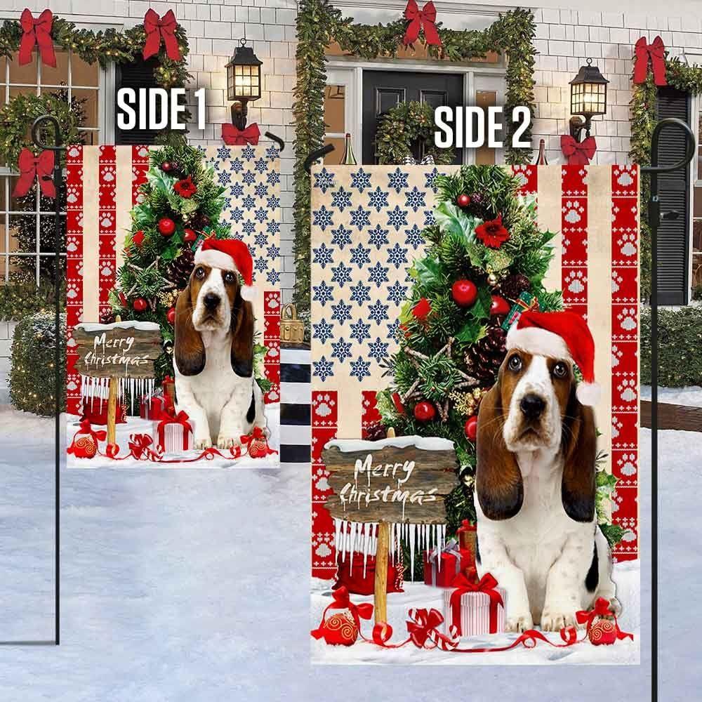 Basset Hound Christmas American Flag – Christmas Flag Outdoor Decoration Basset Hound Christmas American Flag – Christmas Flag Outdoor Decoration