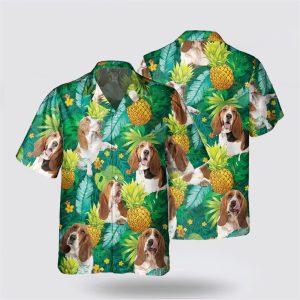 Basset Hound Dog On Leaves Green Background Hawaiin Shirt Gift For Pet Lover 2 xnnunw.jpg