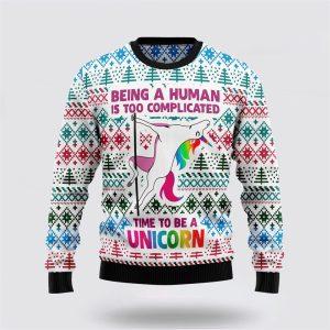 Be A Unicorn Ugly Christmas Sweater –…