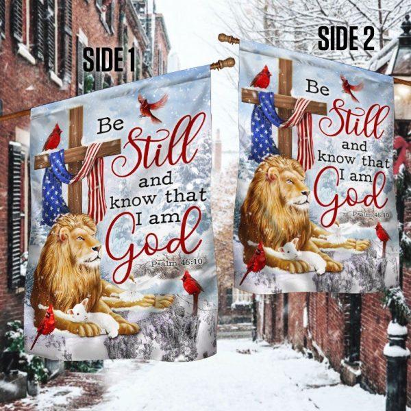 Be Still And Know That I Am God Lion of Judah Christmas Flag – Christmas Flag Outdoor Decoration