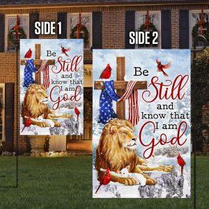 Be Still And Know That I Am God Lion of Judah Christmas Flag 4