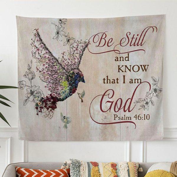 Be Still And Know That I Am God Psalm 4610 Sparrow Bible Verse Tapestry Wall Art – Tapestries Gift For Christian