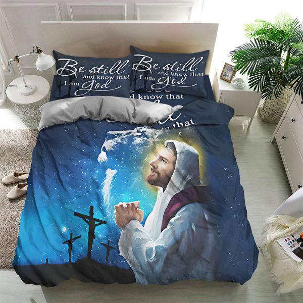 Be Still and Know That I Am God Christian Quilt Bedding Set – Christian Gift For Believers
