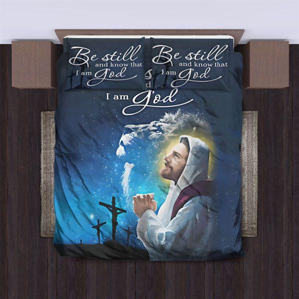 Be Still and Know That I Am God Christian Quilt Bedding Set – Christian Gift For Believers