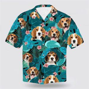 Beagle Dog On The Green Tropic Background…