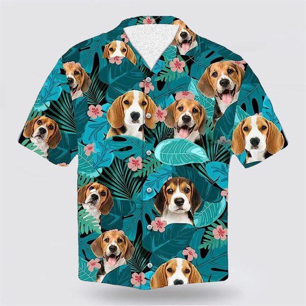 Beagle Dog On The Green Tropic Background Hawaiian Shirt – Pet Lover Hawaiian Shirts