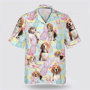 Beagle Dog Pink Pineapple Pattern Hawaiian Shirt…