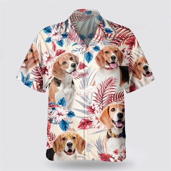 Beagle On The Red Flower Tropic Background Hawaiian Shirt – Pet Lover Hawaiian Shirts