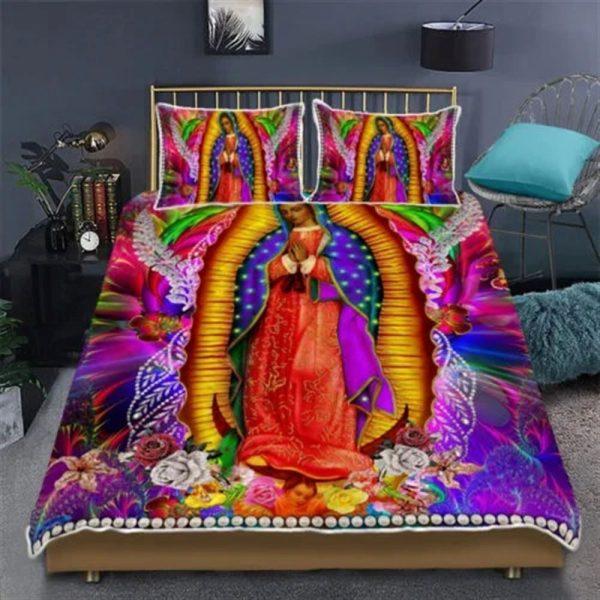 Beautiful Our Lady of Guadalupe Quilt Bedding Set – Christian Gift For Believers