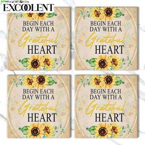 Begin Each Day With A Grateful Heart Sunflower Stone Coasters Coasters Gifts For Christian 3 jqjid2.jpg