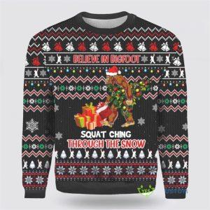 Believe in Bigfoot Ugly Christmas Sweater –…