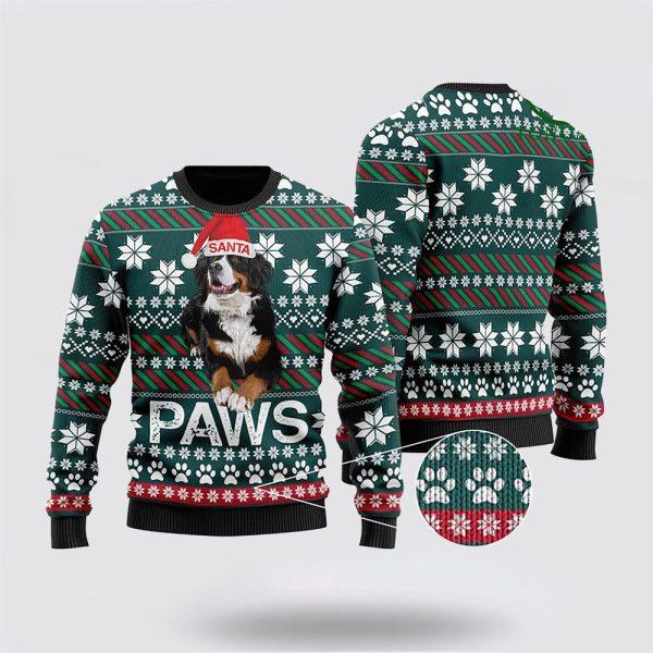 Bernese Mountain Dog Santa Printed Christmas Ugly Sweater – Dog Lover Christmas Sweater