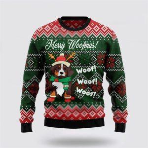 Bernese Mountain Dog Woofmas Ugly Christmas Sweater…